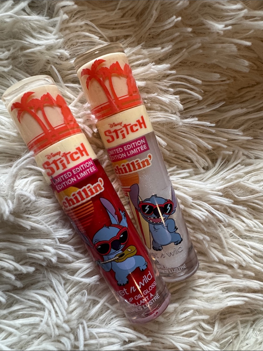 wet n wild Disney Stitch Chillin' Lip Oils - Red, Clear Sparkle